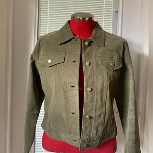 DCC Suede Jacket Size L. Olive Green